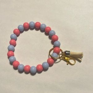 Wristlet Keychain Artisian Silicone Beaded Handcrafted